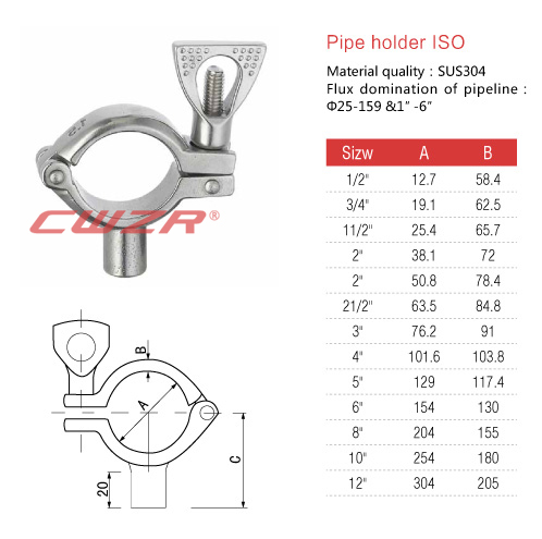 Pipe holder ISO